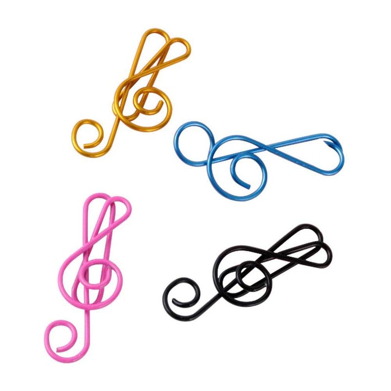 Hdtyyln Paper Clips Hdtyyln 20Pcs Metal Creative Musical Notes Style Cute Paper Clips Assorted Metal Paper Clips Musical Notes Clips Music Office Accessories for Desk Bookmark Office School Notebook Colors - Image 1